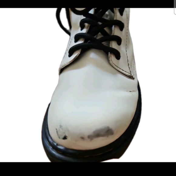 Dr. Marten Kids White 1460 Smooth Leather Lace Up Classic Combat Boots 2 - Picture 12 of 16